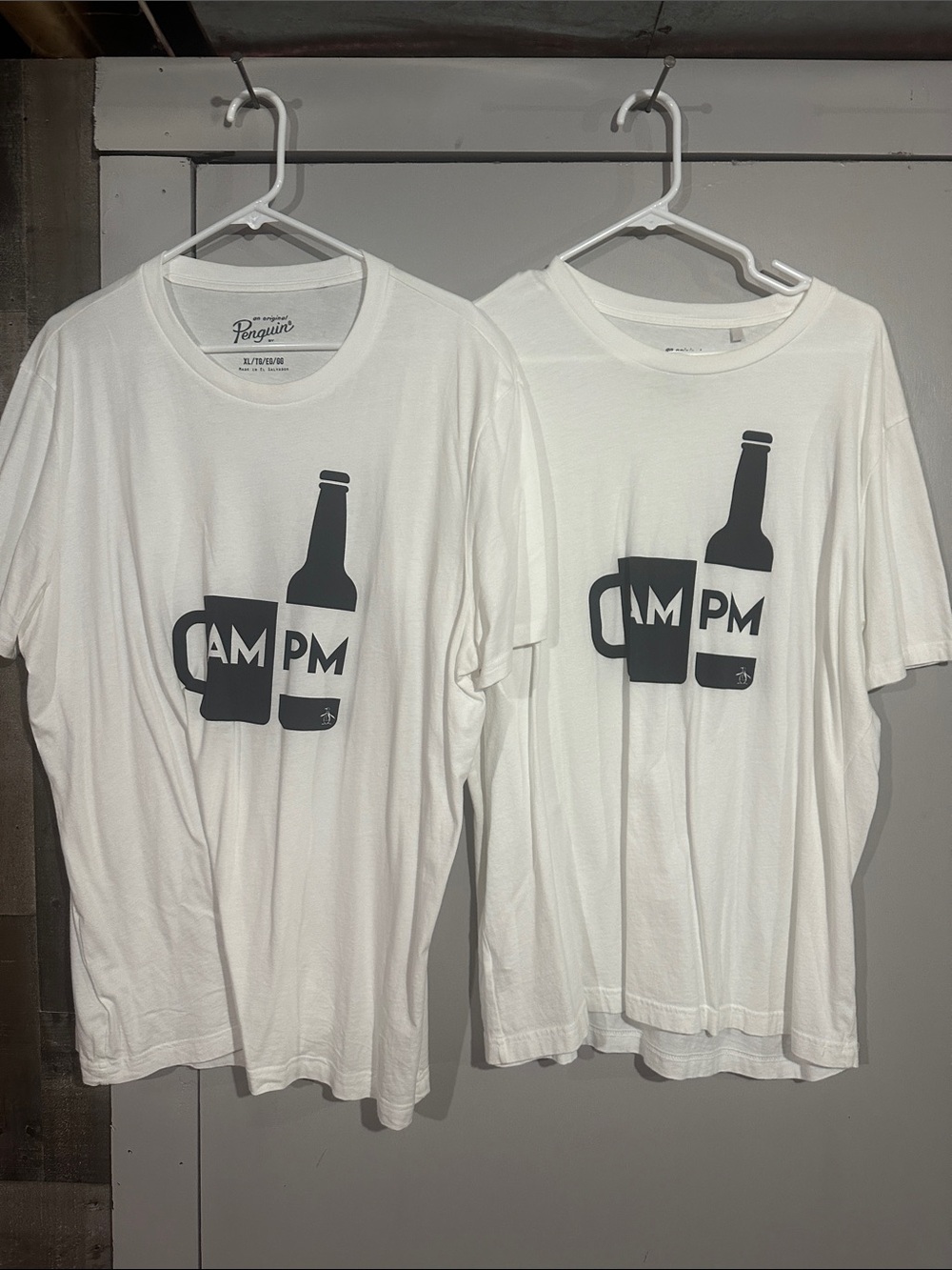 Original Penguin White AM/PM Graphic Short Sleeve Tee